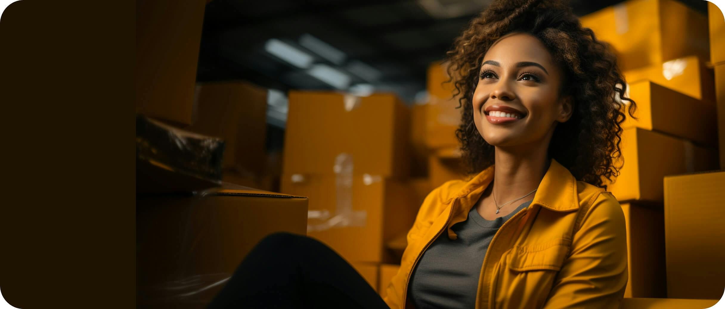 Woman working in a warehouse